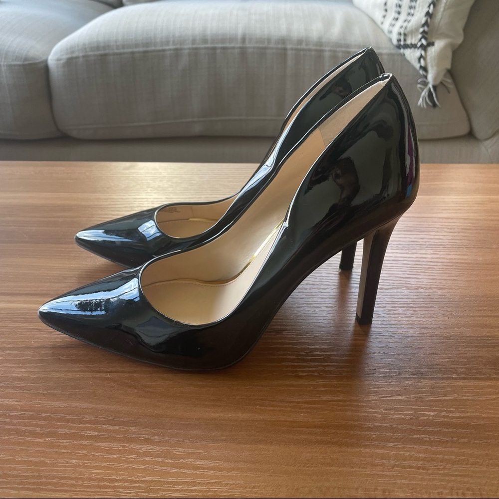 Jessica Simpson Cassani Black Patent Leather Heels Size 8
